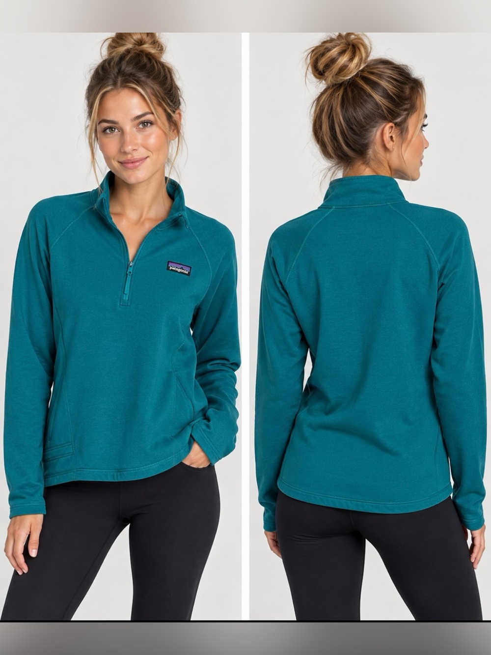 Patagonia Teal Quarter-Zip Pullover - Women's